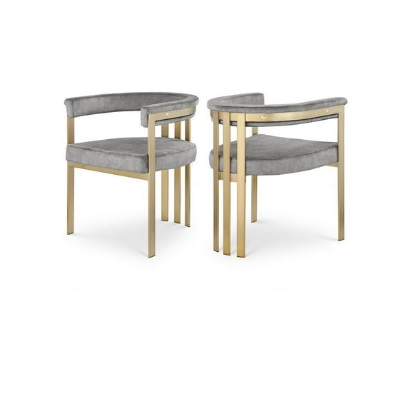 Meridian Furniture Marcello Grey Velvet Dining Chair (Set of 2)