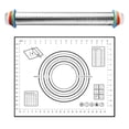 thumbnail image 2 of Adjustable Rolling Pin Set With Thickness Rings Cookie Cutters Dough Scraper Grade Stainless Precise Dough Roller Handle Design For Baking Fondant Pizza Pie Pasta Cookies, 2 of 9