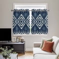 thumbnail image 4 of Navy Blue Kitchen Curtains Window Panels, Vintage Tribal Abstract Geometric Tie Dye Art Insulated Window Treatment Curtain, Grommet Curtains for Bedroom/Living Room/Bathroom, 2 Piece 42"Wx54"L, 4 of 8
