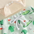 thumbnail image 4 of Wxirdiow Summer Outfits for Baby Boys Baby Boy Clothes Short Sleeve Romper Duck Print T-Shirt Pants Hat 3Pcs Set Jesus Clothes Light Green Size,12-18 Months, 4 of 9