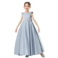 thumbnail image 4 of Ekidsbridal Satin V-Back Flower Girl Dresses with Rhinestone Wedding Toddler Gown for Junior Pageants 326 10, 4 of 6