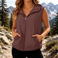 thumbnail image 6 of Lightweight Vest Jackets for Women Summer Sleeveless Zip Up Hooded Outerwear with Pockets Breathable Travel Hiking Vest, 6 of 9