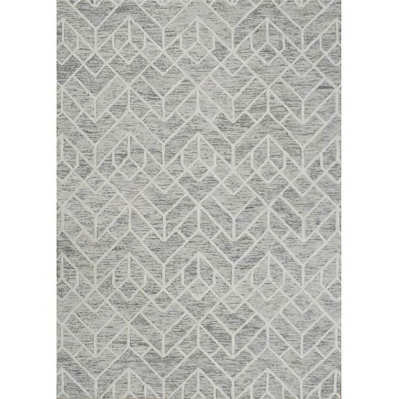The Rug Decor TRD6373B58 5 x 8 in. Geometrical Hand Hooked Area Rug, Beige