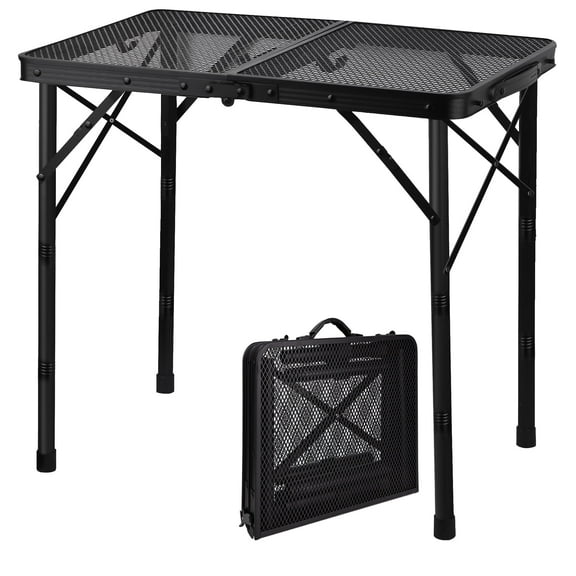 OHHANI Camping Table, Folding Grill Table 2Ft, Portable Outdoor BBQ & Picnic Table, Easy Storage, Black