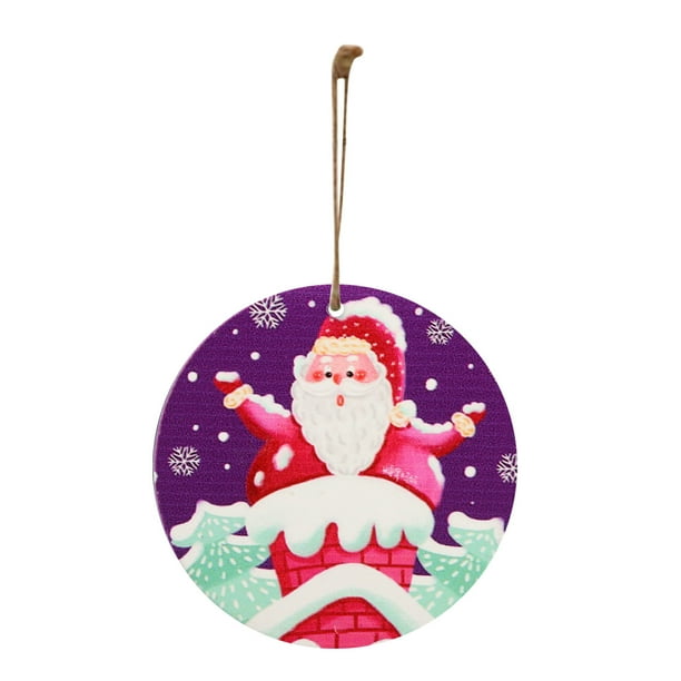 Adornos navideños Tarjeta colgante de madera de Navidad Decoración de árbol de Navidad de madera de doble cara Wmkox8yii gf9184