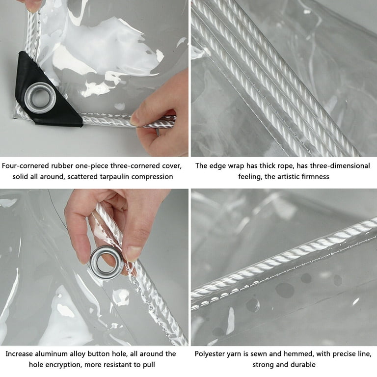 ASDASD Shade Net Clear Transparent Tarp,Plastic Outdoor Heavy Duty Tarps  Waterproof, with Grommets Reinforced Rip-Stop Reinforced Edges Lightweight  Outdoor Tarp Mesh Tarp (Size : 7x20ft(2x6m)) : : Garden