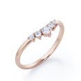 thumbnail image 4 of Five-Stone Prong Cluster - 0.15 TCW Round Cut Moissanite - Curved Design Stackable Ring - 18K Rose Gold Plating over Silver, 4 of 4