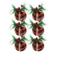 thumbnail image 2 of Christmas Ball Plaid Christmas Tree Decoration Knitted Needle Fabric Wrap Ball Shatterproof Christmas Ornaments Set Decorations for Xmas Tree Balls 2.3x2.3x2.3in, 2 of 6