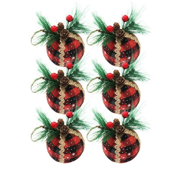 Rbaofujie Personalized Christmas Ornaments Christmas Ball Plaid Christmas Tree Decoration Knitted Needle Fabric Bubble Wrap Ball Christmas Tree Decorations