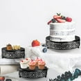 thumbnail image 5 of Juego de 3 soportes de metal para tartas, soporte redondo negro para tartas, plato de exhibición para postres, magdalenas, pasteles y dulces de 8, 10 y 12 pulgadas para bodas, eventos y fiestas de, 5 of 5