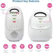 DM112-2 Audio Baby Monitor with Rechargeable Battery, Long Range, Crystal-Clear Sound, and Alerts