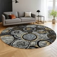 thumbnail image 6 of Addison Rugs Mayfield Premium Machine Washable Transitional Geometric Black Round Rug, 8' x 8', 6 of 6
