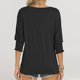 thumbnail image 4 of Camiseta holgada de manga 3/4 para mujer, blusa informal de cuello redondo, mezcla de poliéster y elastano, ligera y transpirable, ideal para uso diario en casa, sopatenor, 4 of 8