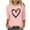 Pink, variant on UAMVSH Women's 3/4 Sleeve Tops Trendy Valentine's Day Pullover Shirts Cute Heart Graphic Crew Neck Dressy Blouses Summer Fall(X-Large,White 1)