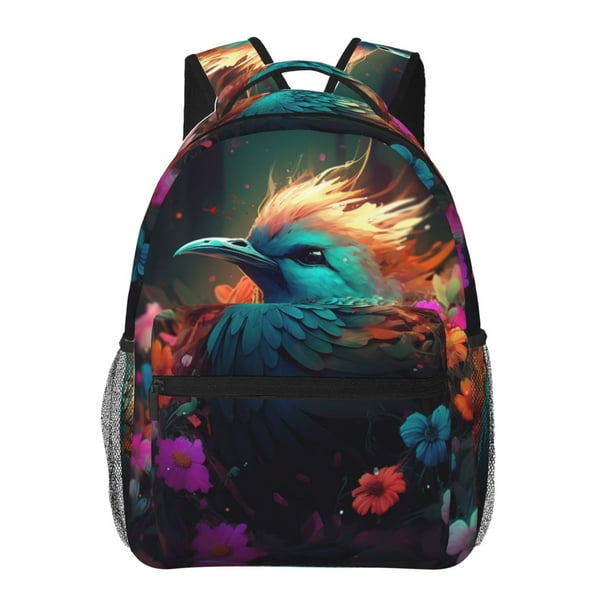 Easygdp Colorful Flower Bird Mochila Ergonómica Versátil para Laptop - Múltiples Bolsillos, Correas Ajustables, Unisex para Escuela, Viajes y Actividades al Aire Libre-One Size