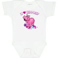 thumbnail image 3 of Inktastic I Love Hippos with Pink Hippo and Flowers Boys or Girls Baby Bodysuit, 3 of 5