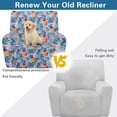thumbnail image 3 of SCRAWLGOD Pineapple Monstera Blue Pink Recliner Chair Covers Lazyboy Recliner Cover 4 Piece Stretch Recliner Slipcovers Sofa Covers Washable Furniture Protector with Elastic Bottom for Dog, 3 of 7