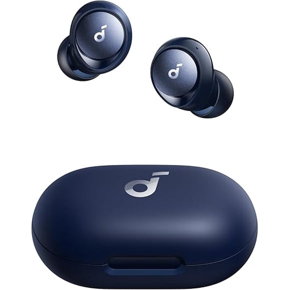 Soundcore Space A40 Auto-Adjustable Active Noise Cancelling Wireless Earbuds, Reduce Noise by Up to 98%, 50H Playtime, Hi-Res Sound, App Customization, Wireless Charge, Blue