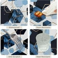 thumbnail image 4 of 60x84inches Elegant Hexagons Tablecloth Blue White Gold Modern Geometric Abstract Art Fabric Table Cloth Marble Texture Waterproof Table Cover for Kitchen Dining Room Banquet Party Decor, 4 of 7