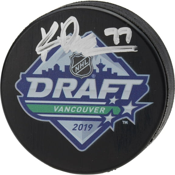 Kirby Dach Chicago Blackhawks Autographed 2019 NHL Draft Logo Hockey Puck - Fanatics Authentic Certified