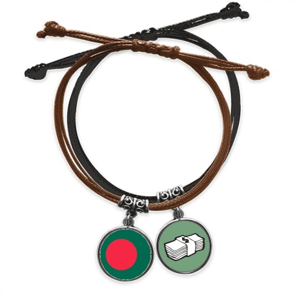 Bangladesh National Flag Asia Country Bracelet Rope Hand Chain Leather