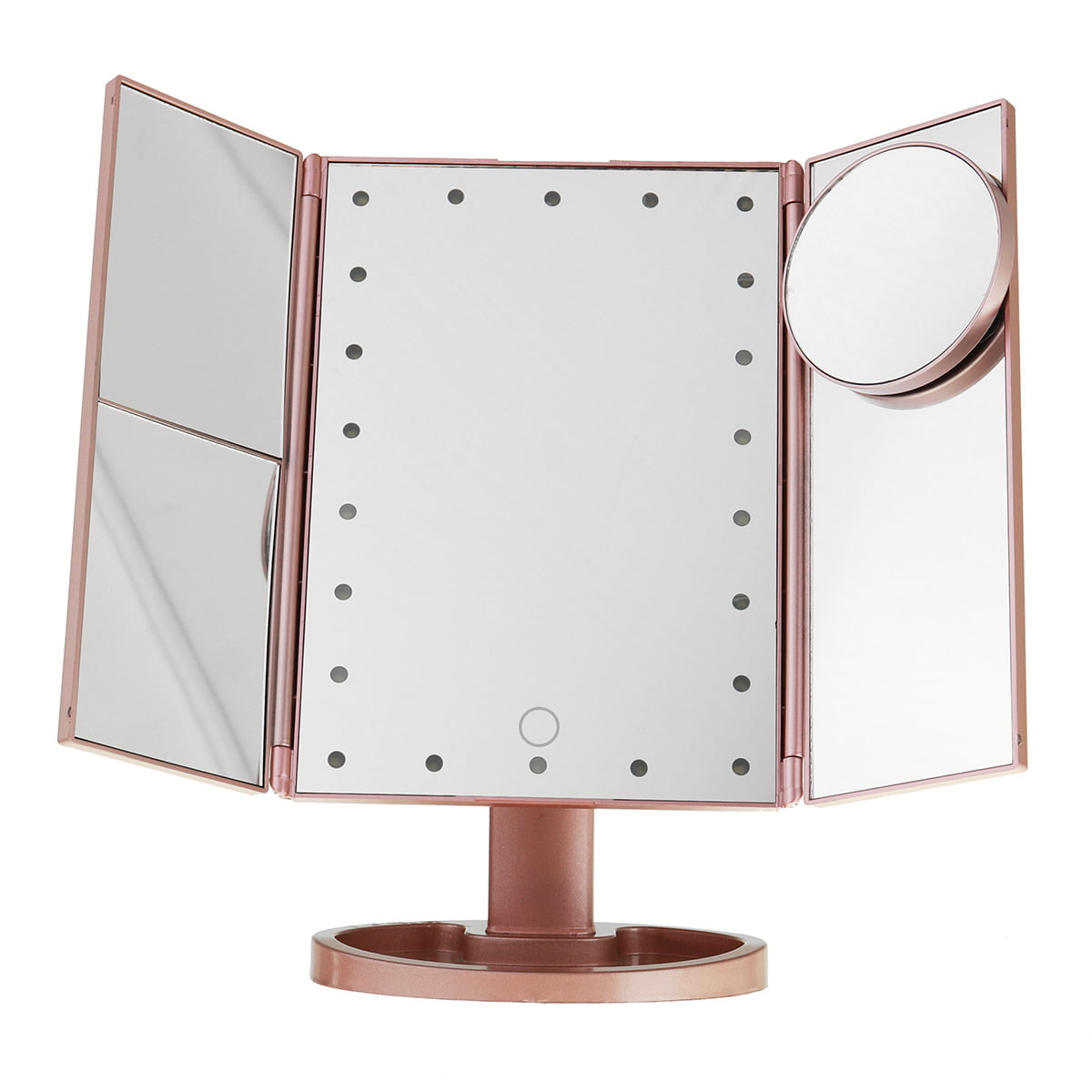 TriFold Lighted Vanity Mirror with 21 LED Lights, Touch