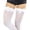 White, variant on Women's Opaque Satin Bow Accent Thigh Highs - White - One Size