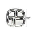 thumbnail image 2 of 304 Stainless Steel Divided Dinner Plate Separate Compartment Tray Anti Mix Food Portion Control Plate Reusable Serving Tray, 2 of 4