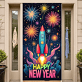 thumbnail image 6 of Colorful Space Rocket New Year Celebration Banner for Holiday Party Festive Event Indoor Decoration, 6 of 9