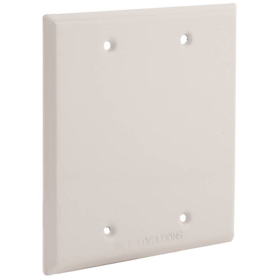 Hubbell Electrical Cover 2G - Aluminum, Powder-Coated - White