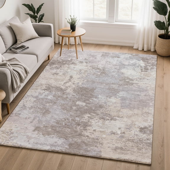 Addison Rugs Mayfield Premium Machine Washable Transitional Geometric Taupe Rectangle Rug, 10' x 14'