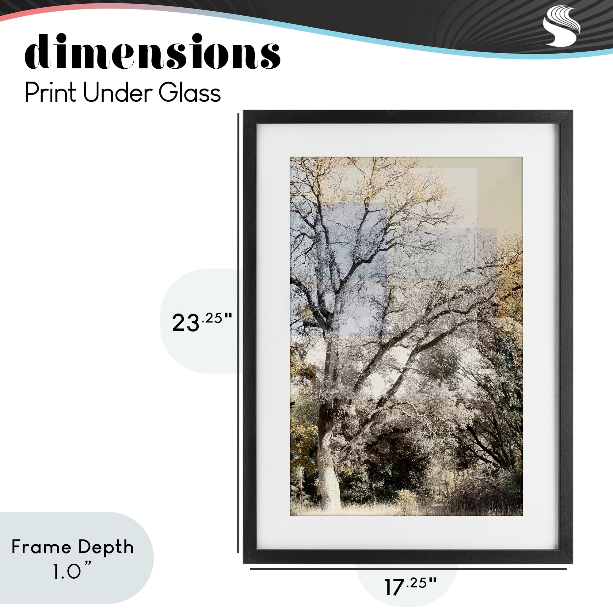 Stupell Industries Tree Collage Layers Black Framed Print Under Glass, design by Gemma Bardot