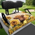 thumbnail image 4 of Uourmeti Golf Cart Seat Covers with Pockets Warp Knitted Terry Cloth, for Club Car DS Precedent 2 Person Seats Golf Carts, Cow Sunflower, 4 of 8