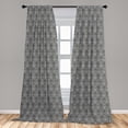 thumbnail image 4 of Ambesonne Vintage Retro Curtains, Repetitive Triangles, Pair of 28"x63", Charcoal Grey and White, 4 of 4