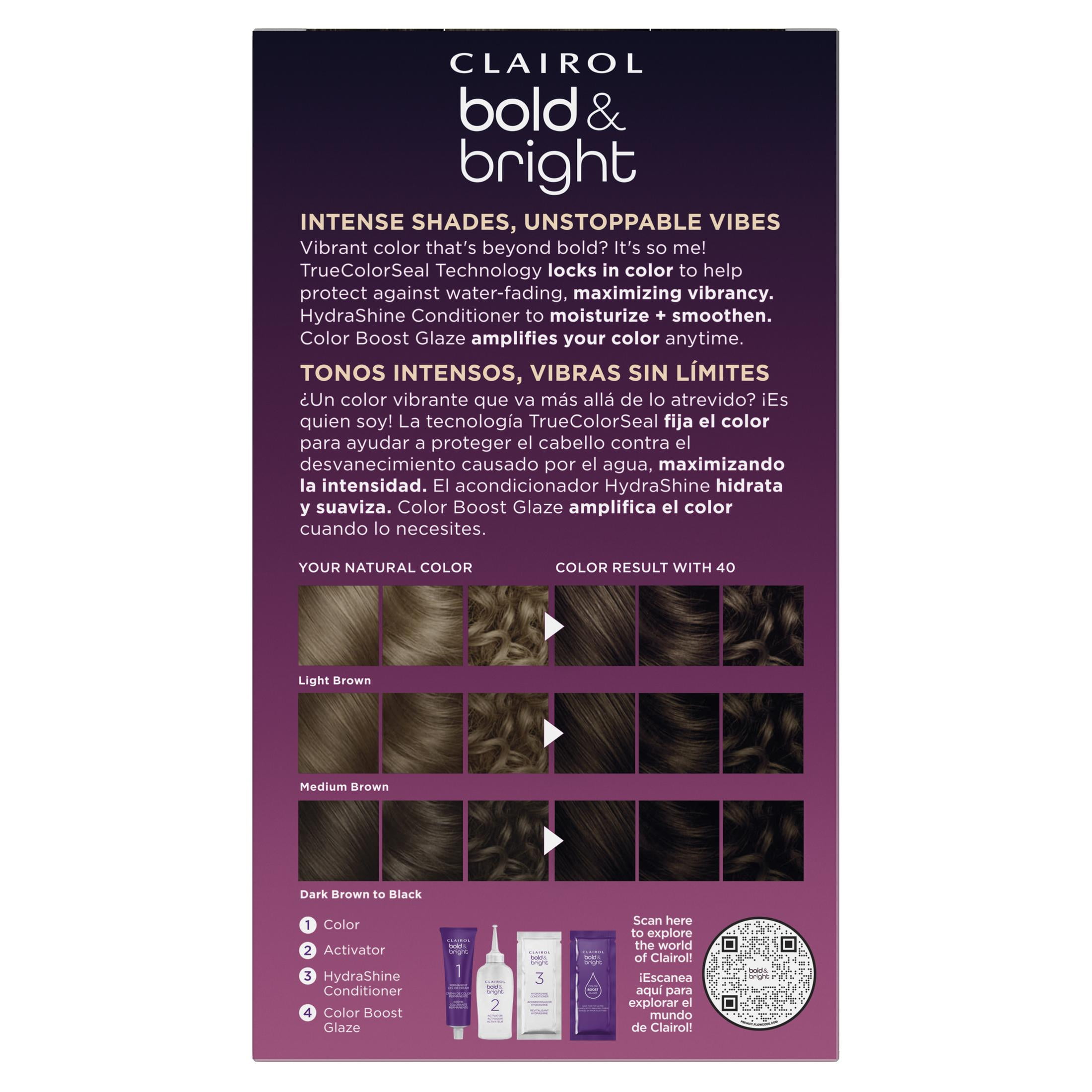 Clairol Bold & Bright Permanent Hair Color Creme, 40 Cafecito, Hair Dye, 1 Application