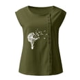 thumbnail image 4 of Mujer Verano Casual Sin mangas Botón Chaleco Cuello redondo Blusa suelta Active Top Mujer Fridja  gh2237, 4 of 4