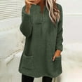 thumbnail image 2 of RQYYD Fluffy Fleece Pullover Tops for Women Fuzzy Sherpa Jumper Sweatshirt Winter Ladies Warm Basic Shirt Tops with Pocket, 2 of 5