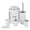 White, variant on COFEST 6 Piece Bathroom Accessory Set With Soap Dispenser Pump,Toothbrush Holder,Toilet Brush,Trash Can,Tumbler And Soap Dish Coffee