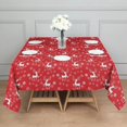 thumbnail image 3 of Red Christmas Reindeer Pattern Square Tablecloth,Waterproof Square Table Cover,Wipeable Spillproof Washable Table Cover for Home Kitchen Party Decor 42"X42"(107x107cm), 3 of 6
