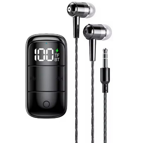 Bluetooth 5.3 Receiver with Earphone ANC ENC Noise Cancelling 3.5mm AUX Wireless Audio Adapter with Mic