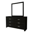 thumbnail image 3 of Modern 5pc Queen Size PU Upholstered LED Headboard Bed Dresser Mirror Nightstands Wooden Bedroom Furniture Set Black Finish, 3 of 5