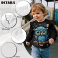 thumbnail image 6 of Uorisanigo Toddler Girl Sweatshirt Comfy Cute Owl Print Hoodie No Hood Sweatshirt Crewneck Ruffle Shoulder Pullover Shirts Sweater Blouse Fall Clothing, 6 of 7