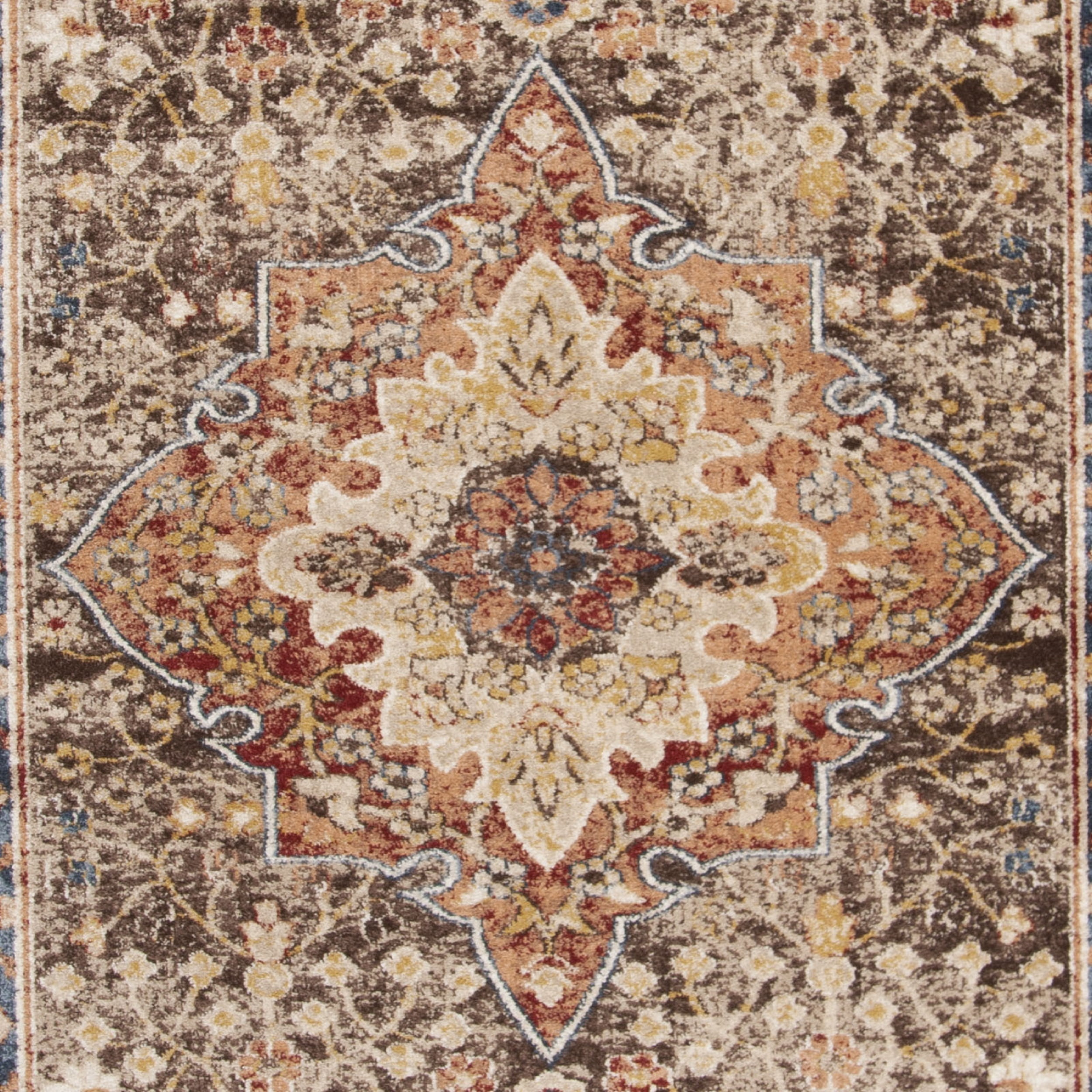 SAFAVIEH Bijar Orval Faded Traditional Area Rug, Brown/Rust, 10' x 14'