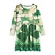 thumbnail image 5 of Vestido de manga larga con cuello redondo para niñas, vestido elástico de manga larga, corte A, estilo patinador con volantes, vestido de recital escolar, vestido de manga larga con cuello redondo par, 5 of 5