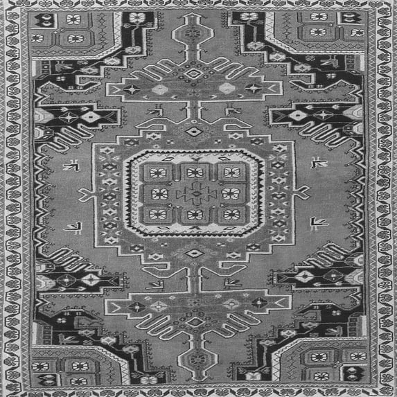 Ahgly Company Indoor Square Medallion Gray Traditional Area Rugs, 3' Square