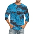 thumbnail image 1 of Styesk T-Shirts pour Homme Hommes Imprimé Col Rond Décontracté Mode Manches Courtes Chemisiers Col Rond Chemises, 1 of 4