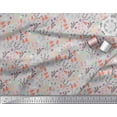 thumbnail image 3 of Soimoi Gray Cotton Poplin Fabric Leaves & Berries Fruits Decor Fabric Printed Yard 42 Inch Wide, 3 of 3