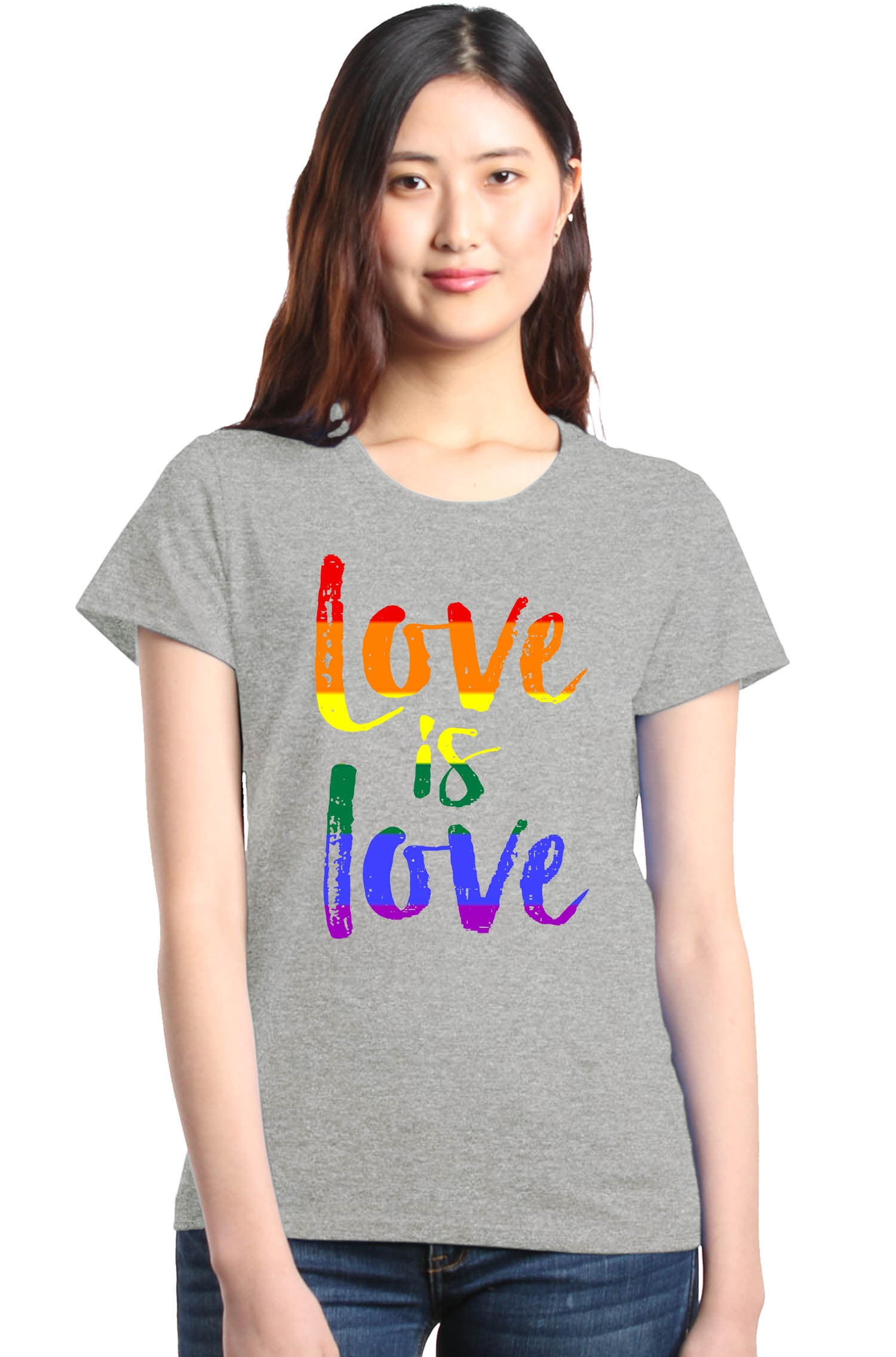 Shop4Ever Love is Love Womens T-Shirt Gay Pride Shirts