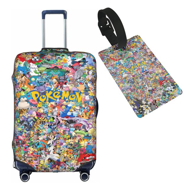 Anime Cartoon Pokemon Pikachu (5) Travel Suitcase Protector Elastic Washable Protective Baggage Covers With Concealed Zipper For 29-32 Inch Suitcase - XL