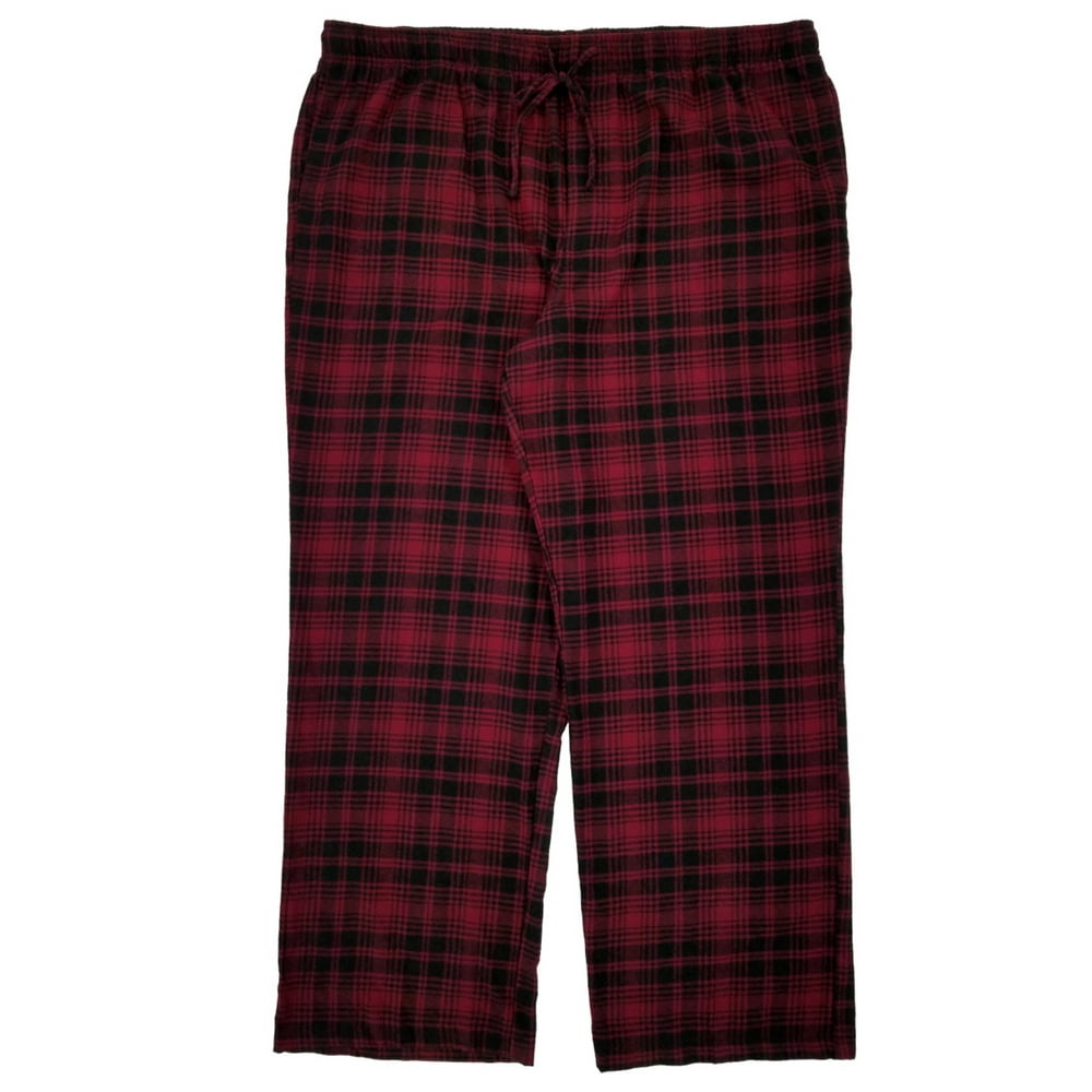 Croft & Barrow - Mens Big & Tall Red & Black Plaid Flannel Sleep Pants ...